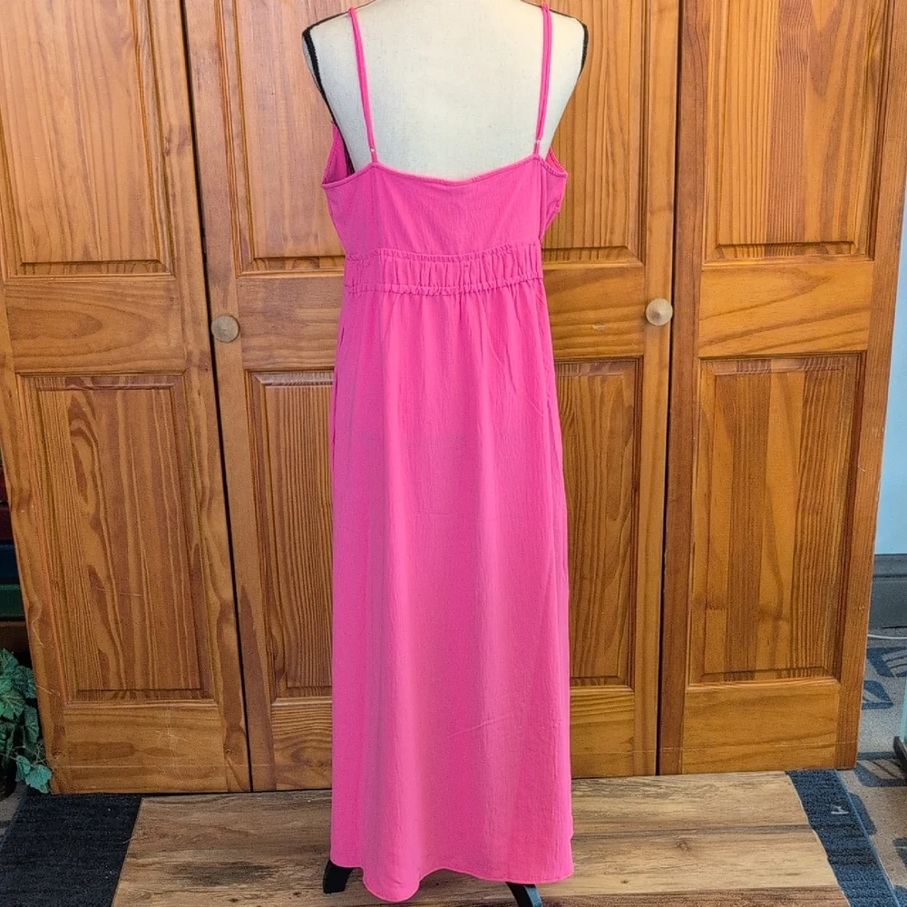 a new day Vibrant Pink Maxi NEW Strapless Dress L                    CC143 - Picture 7 of 9